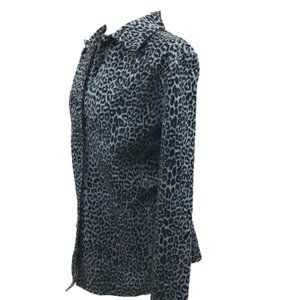 Braetan Black and Gray Leopard Print Button Down Shirt